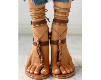  age Design Toe Post Flat Sandals
