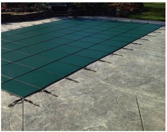 14 ft. x 28 ft. In-Ground Safety  Rectangle Mesh Layer, Solid Green