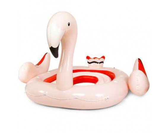 6-Person Inflatable Flamingo  Island Bird Water Play Party w/Pump