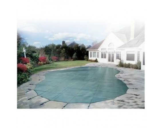 12' x 24' Loop-Loc Tan Solid w/Drains Ultra-Loc lll Rectangle Pool Safety Cover