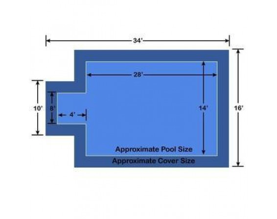 14'x28' 4x8 Center Step Loop-Loc Solid Ultra-Loc lll Rectangle Pool Safety Cover
