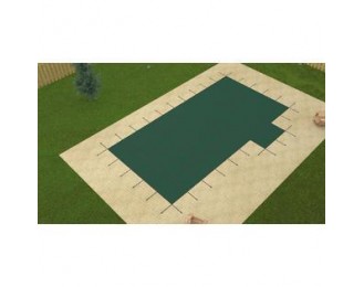 16 x 32 GREEN ULTRA LITE SOLID Swimming Pool Safety Cover w/ Right 4x8 Step
