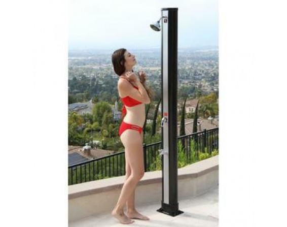 7 Ft. Poolside Solar-Powered Outdoor Shower Station With 10 Gal. Water Reservoir