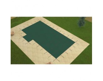 16' x 32' Value X Solid Rectangle Swimming Pool Safety Cover w/ 4 x 8 Left Step