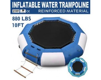 10Ft Inflatable Bounce Water Bouncer Trampoline Water Sport Jump Sport w/Ladder