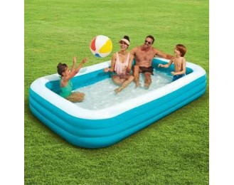 Blue 10 FT Rectangular Family Inflatable Swimming Pool
