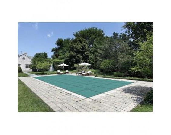 14 ft. x 29 ft. In-Ground Safety Cover Rectangular for 12ft. x 27 ft. Pool Green
