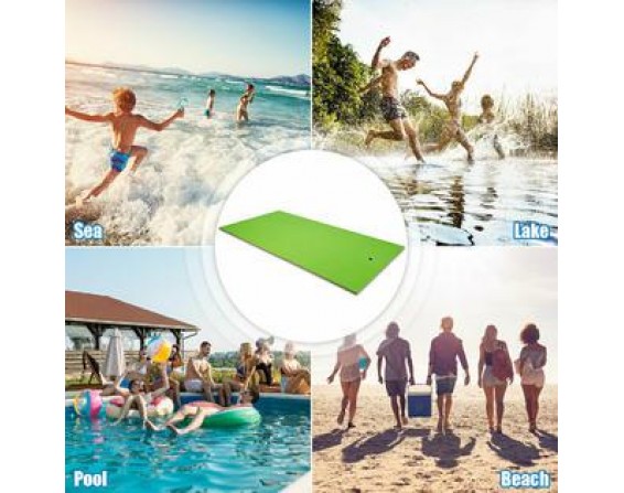 3-Layer  Water Pad 12' x 6'  Oasis Foam Mat for Relaxing Green