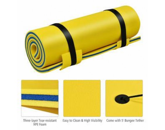 87'' x 36'' 3-layer  Pad Mat Water Sports Recreation Relaxing Yellow