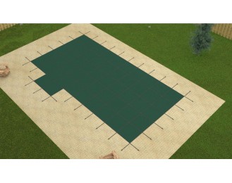 ® 16'x32' Rectangle GREEN SOLID Ultra Loc II Safety Cover w/ Step & Pump