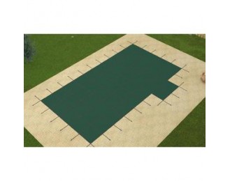 ® 18x36 Rectangle GREEN SOLID Ultra Loc II Safety Cover w/ Step & Drain