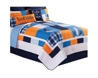 C&F Home Surfer Cove Quilt All-Season Oversized Reversible Cotton Bedding with