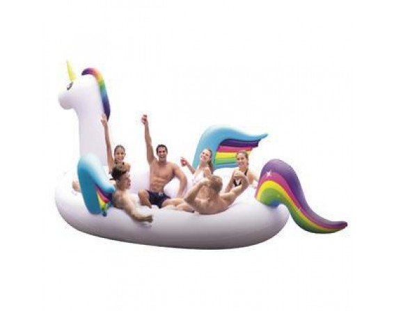 16 ft 6 Person Inflatable  Unicorn Party Island Boat