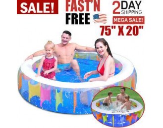 Family Inflatable Swimming Pool Pump Summer For Kids & Baby Kiddie Water OUTDOOR