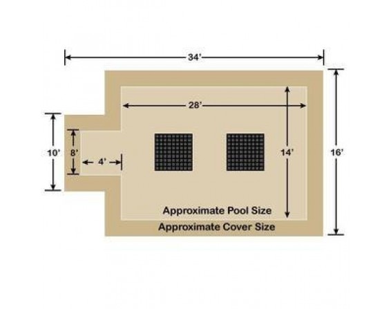 14' x 28' Loop-Loc Solid w/ Mesh Panels and 4x8 Center Step Ultra-Loc ll Cover
