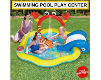 Inflatable Swimming Pool Play Center With Slide To Hot Summer Days