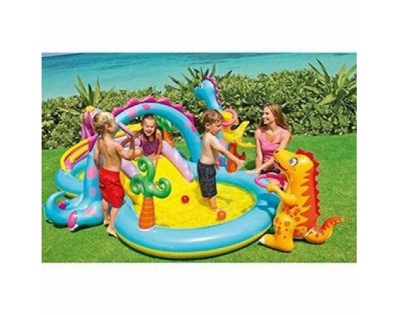 Inflatable Water Slides Outdoor Water Park Dinoland Bounce House Kid Play Summer