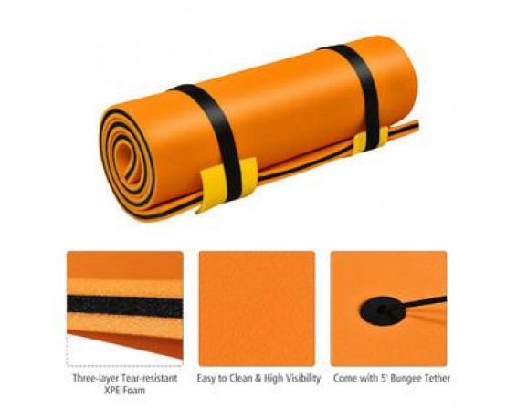 3-Layer Tear-proof Water Mat  Pad Island Water Sports Relaxing Orange
