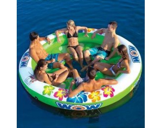 Inflatable Island Large Giant Water Float Lounge 6 Person Boat Lake Ocean Party
